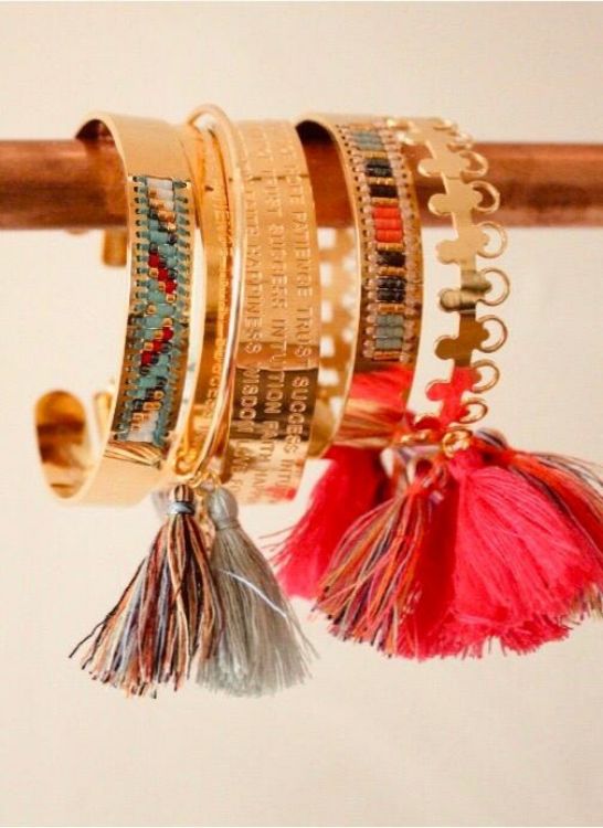 Afbeeldingen van GOUDEN ARMBAND MULTICOLOR FIJI M