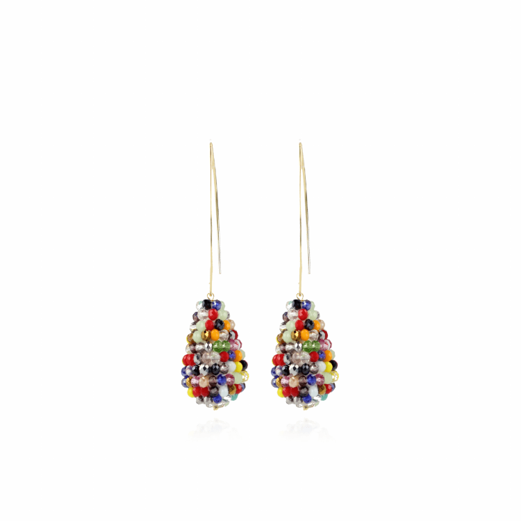 Afbeeldingen van MULTICOLOR OORBELLEN BEAU GLASSBERRY CONE S DARK