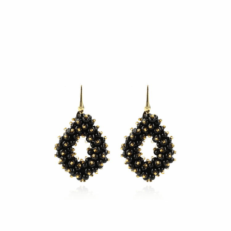 Afbeeldingen van HOLLY ZWART GOUDEN DOUBLE STONES GLASSBERRY ACE M