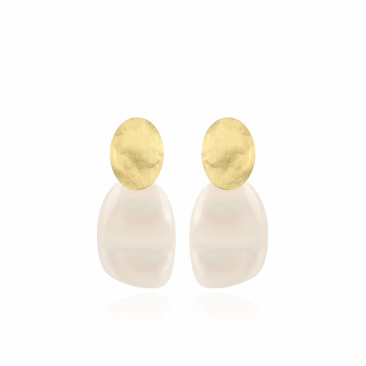 Afbeeldingen van RESIN ASYMMETRIC OVAL L PEARL