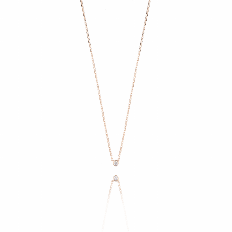 Afbeeldingen van ROSE ONE DIAMOND KETTING